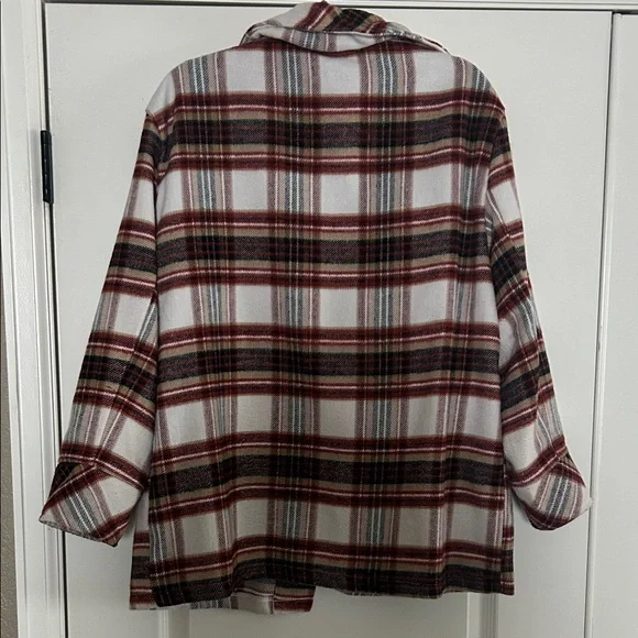 Kensie Women's Red and Black Plaid Utility Jacket - Picture 5 of 5